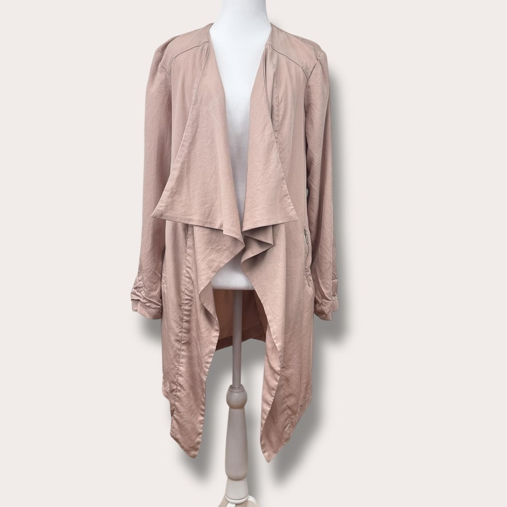 Eliane Rose Womens Open Front Jacket Blush Pink‎ Lagom Lightweight Neutral - Picture 3 of 14